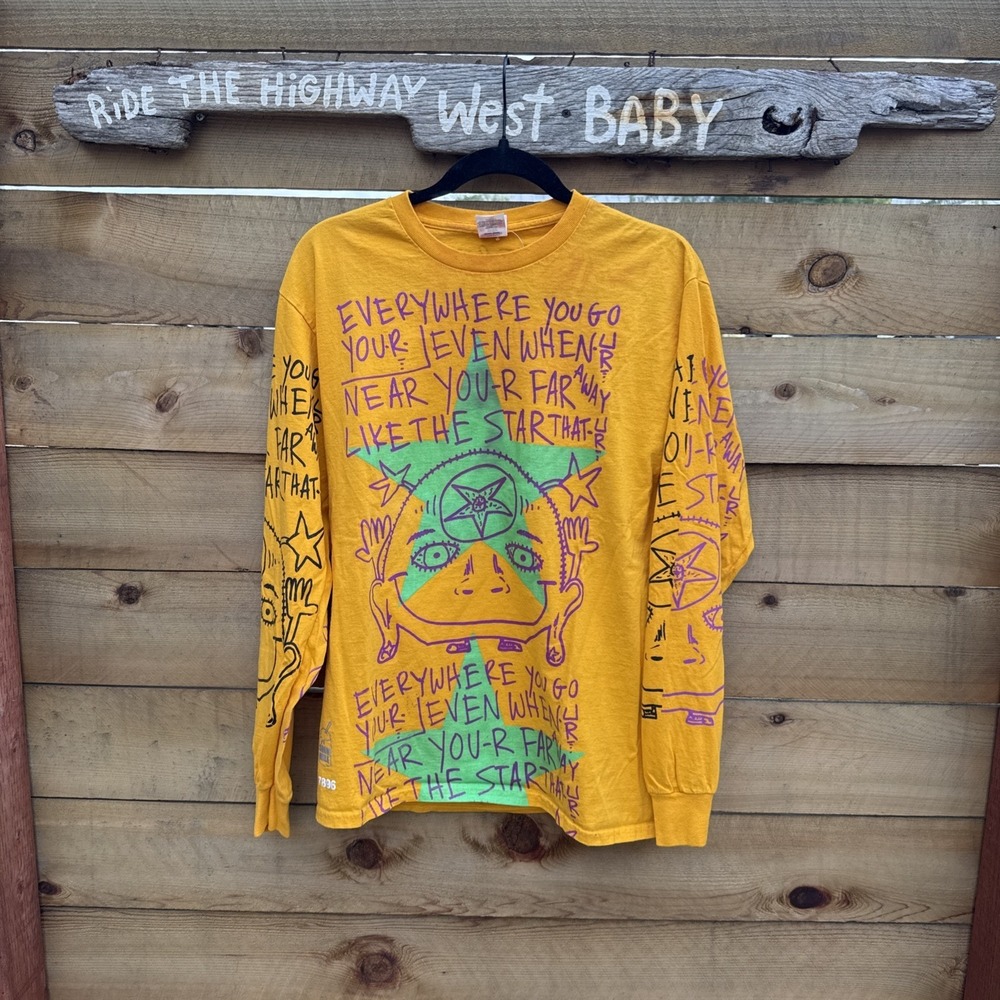 Snow Milk Upcycled  Long Sleeve Everywhere You Go Yellow